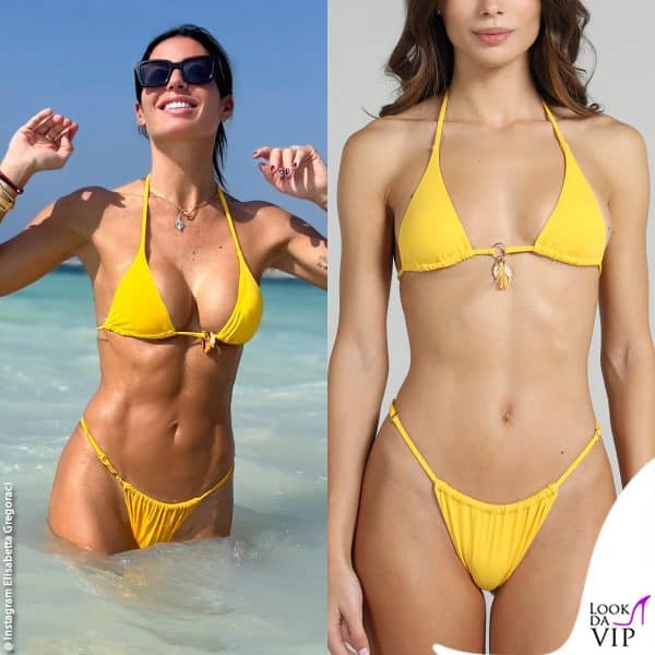 in acqua nel bikini giallo Nort Beachwear 