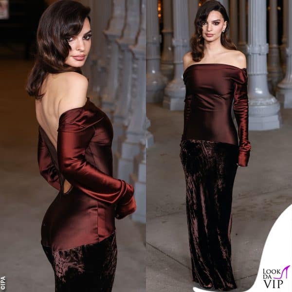 Emily Ratajkowski al Lacma 2024 con un abito Donna Karan