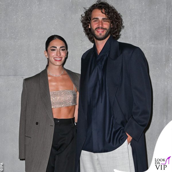 Chiara e Gianmarco a settembre alla sfilata Emporio Armani durante la Milano Fashion Week 