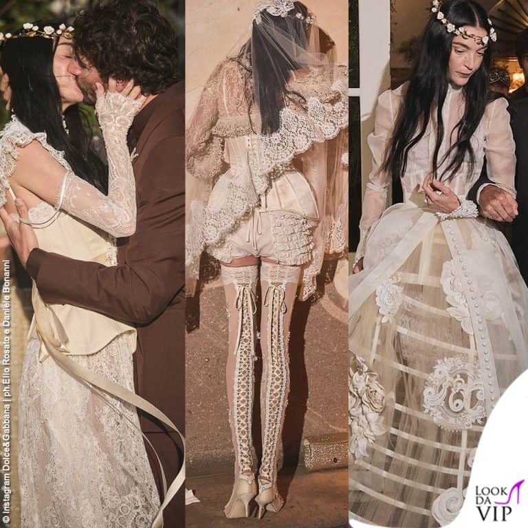 Mariacarla Boscono abito da sposa Dolce e Gabbana nozze Claudio Stecchi 0