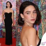 Matilda De Angelis Festa del Cinema di Roma vestito Versace gioielli Tiffany
