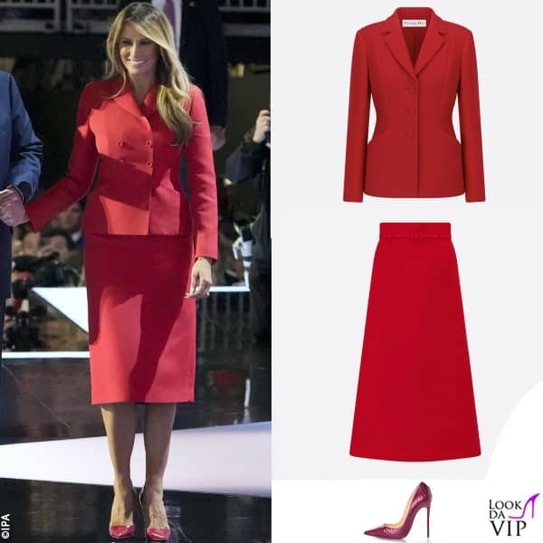 tailleur Dior e pump Christian Louboutin per Melania 