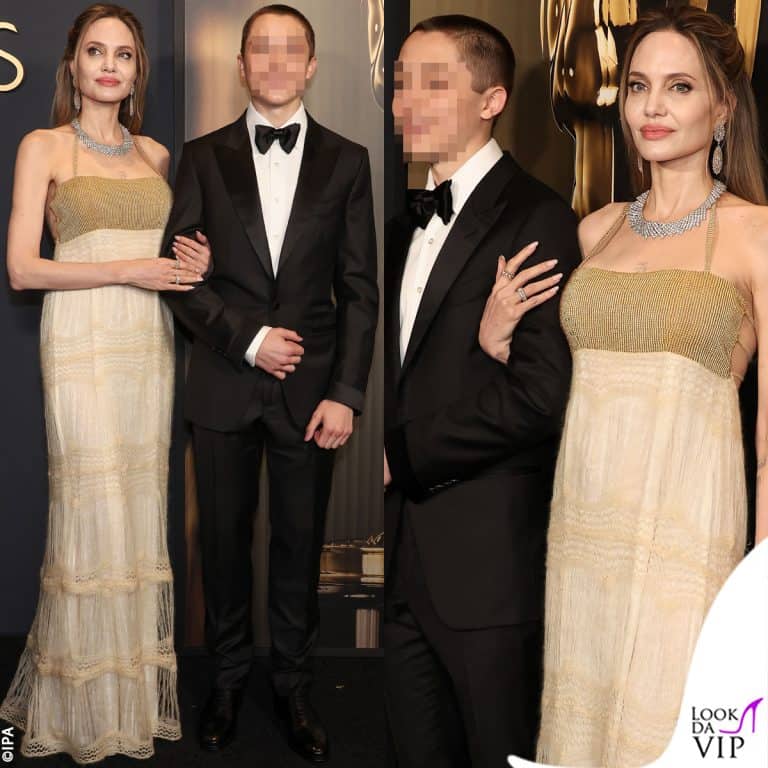 Angelina Jolie in The Kit Vintage sul red carpet con il figlio Knox