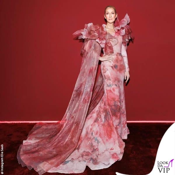 uno degli abiti Elie Saab indossato da Celine Dion durante i festeggiamenti per il 45esimo anniversario del brand 