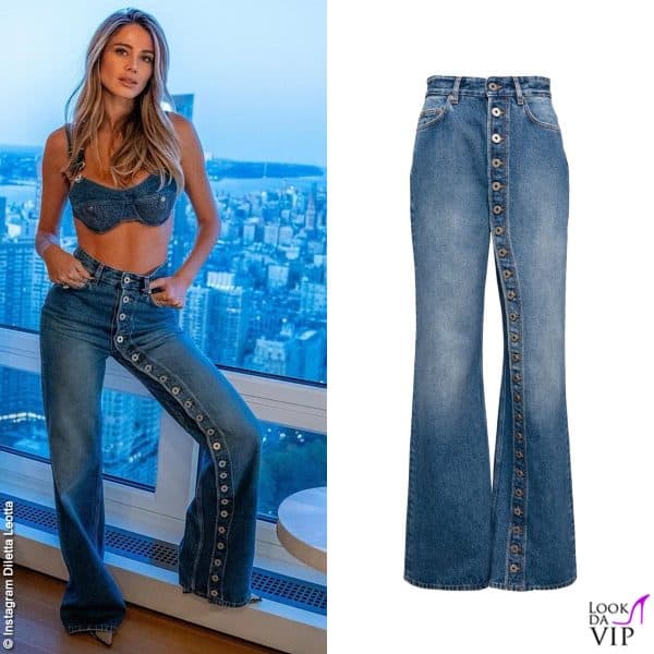 Diletta Leotta sexy in total jeans Jean Paul Gaultier