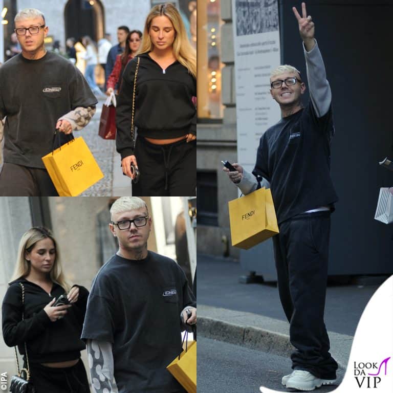 Lazza e Greta Orsingher fanno shopping a Milano