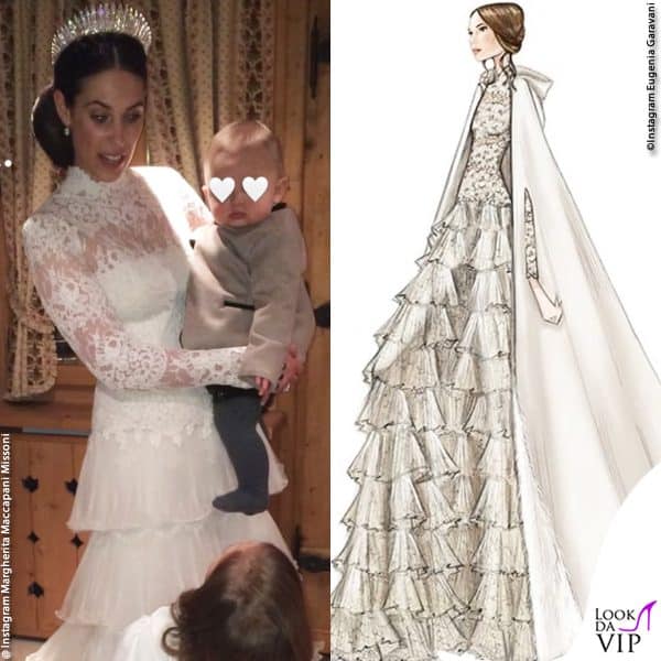 L'abito di nozze di Tatiana Santo Domingo con Andrea Casiraghi