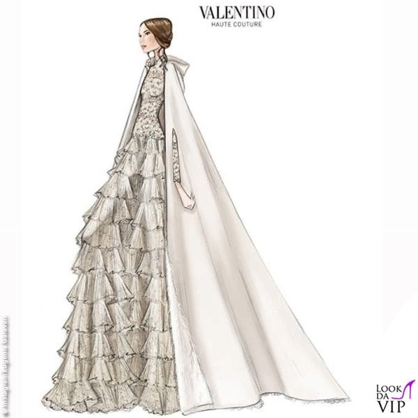 il bozzetto dell'abito Valentino 