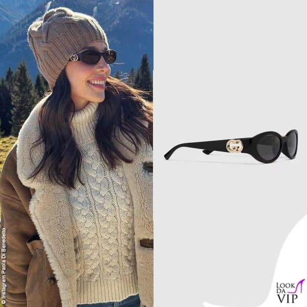 Paola Di Benedetto preferisce occhiali da sole Gucci