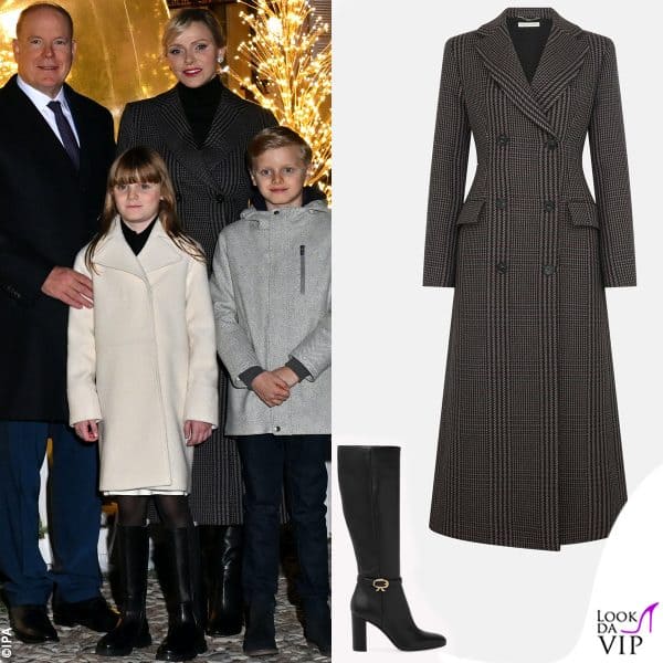 cappotto Emilia Wickstead e stivali Gianvito Rossi per Charlene di Monaco 