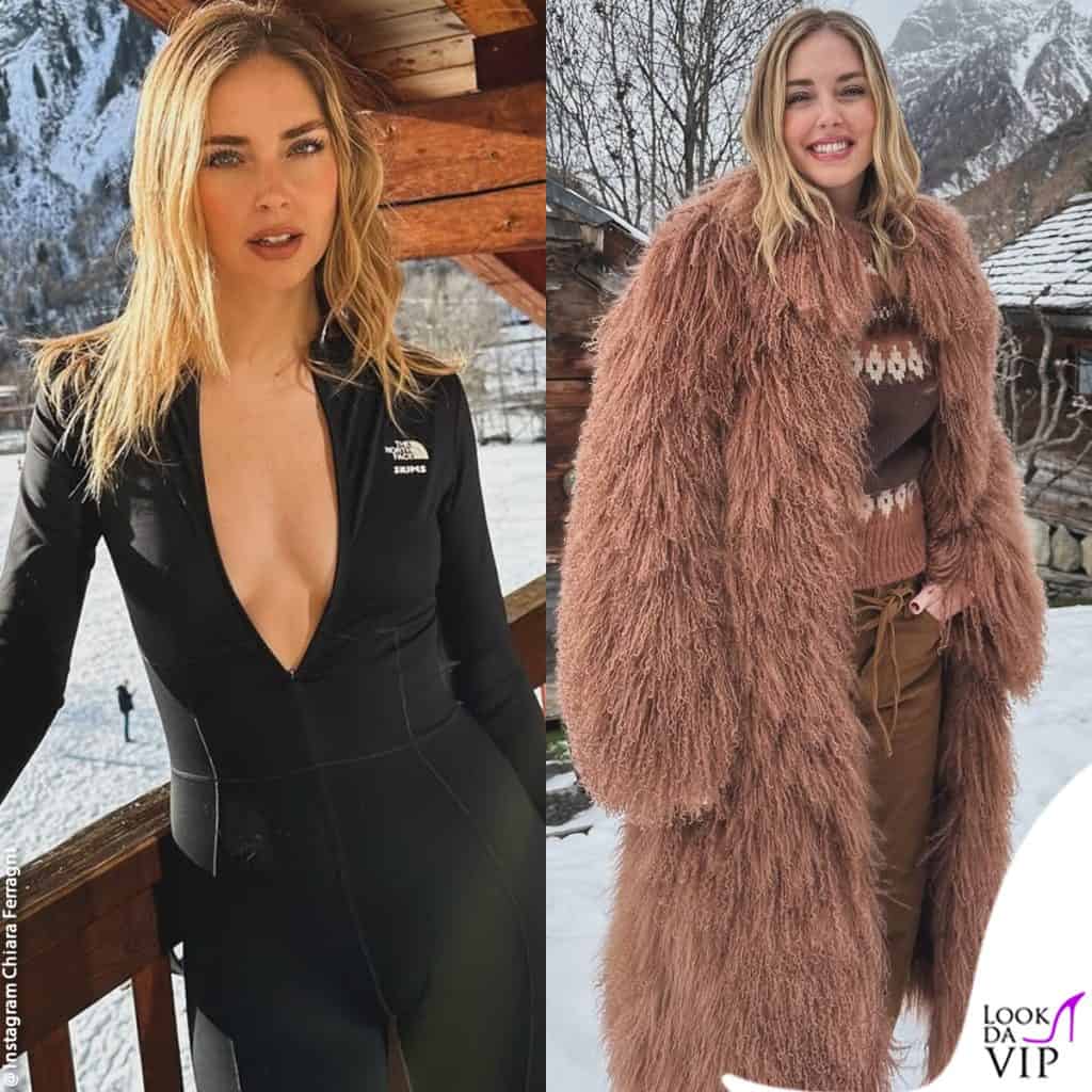 I look di Chiara Ferragni in montagna a Courmayeur