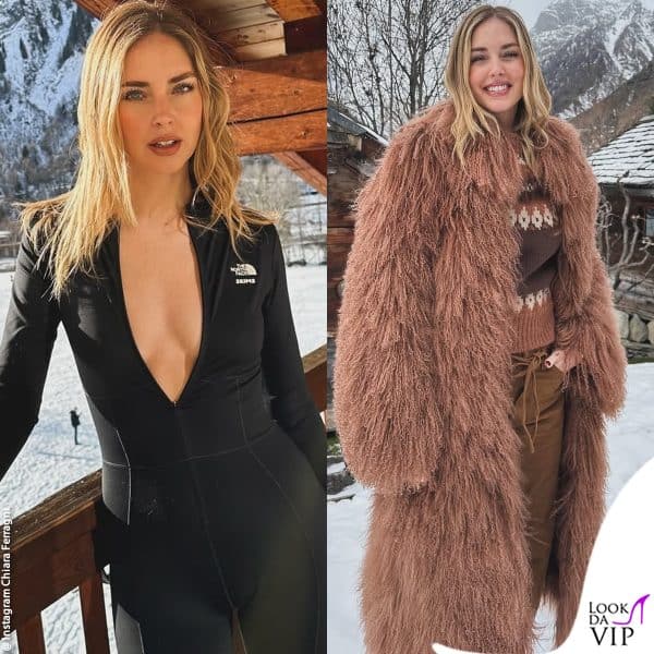 I look di Chiara Ferragni in montagna a Courmayeur