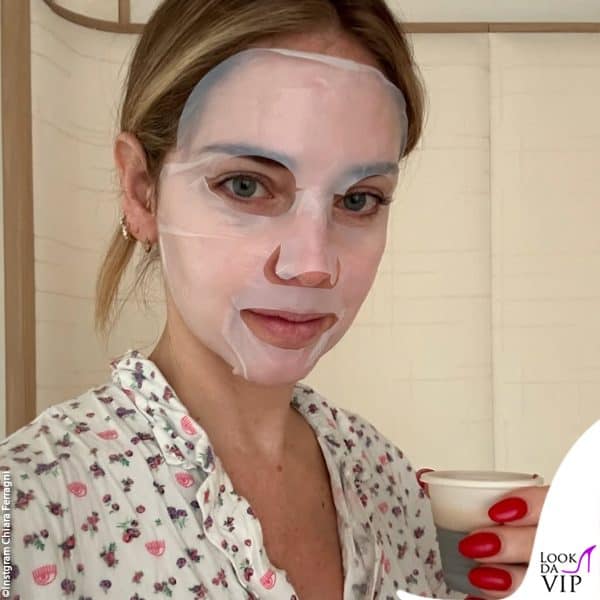 Chiara Ferragni con la maschera di bellezza 