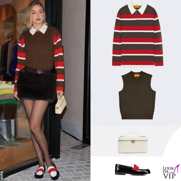 gilet e polo Guest in Residence, mocassini Christian Louboutin, borsa Loro Piana