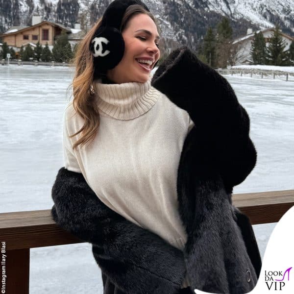 Ilary Blasi alla pista di pattinaggio di St. Moritz 