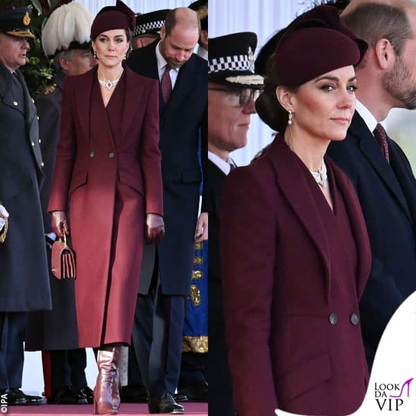 Kate Middleton ha scelto il colore più trendy dell'anno, il burgundy 