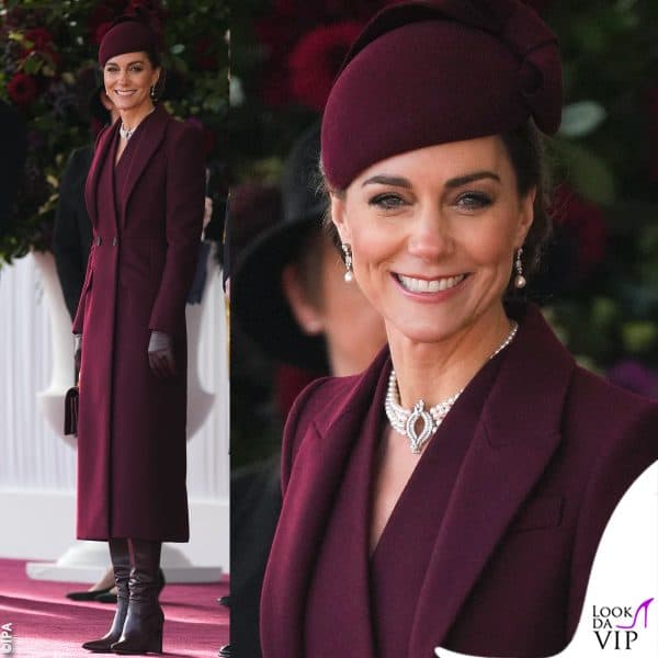 il look di Kate Middleton per accogliere l'emiro del Qatar