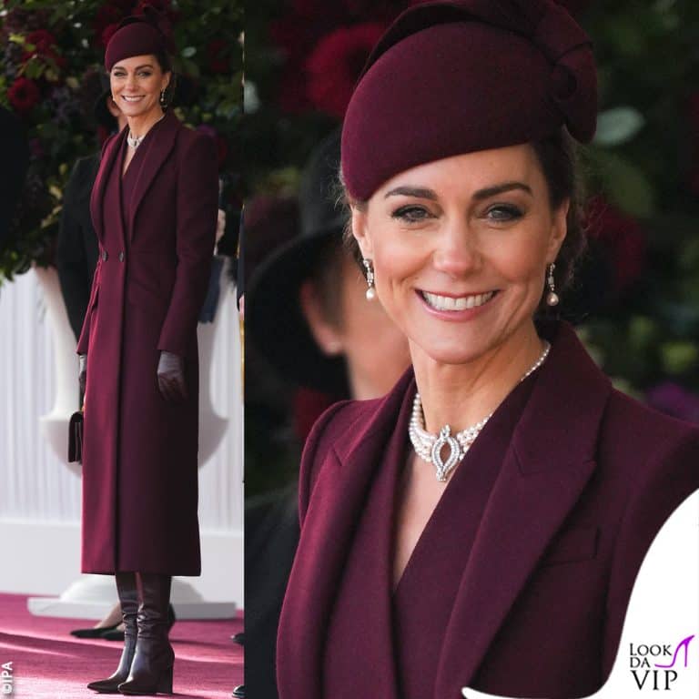il look di Kate Middleton per accogliere l'emiro del Qatar