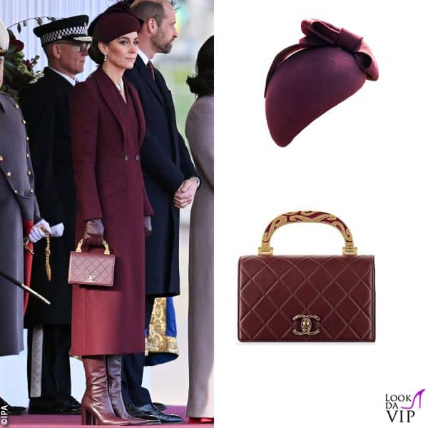 coat dress Alexander McQueen, fascinator Sahar Millinery, borsa Chanel, stivali Gianvito Rossi 