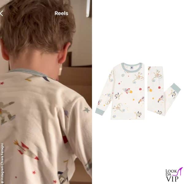 Leone Lucia Ferragni con il pigiama Petit Bateau 