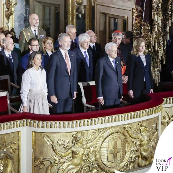 I reali di Spagna con Sergio e Laura Mattarella al Teatro San Carlo di Napoli 