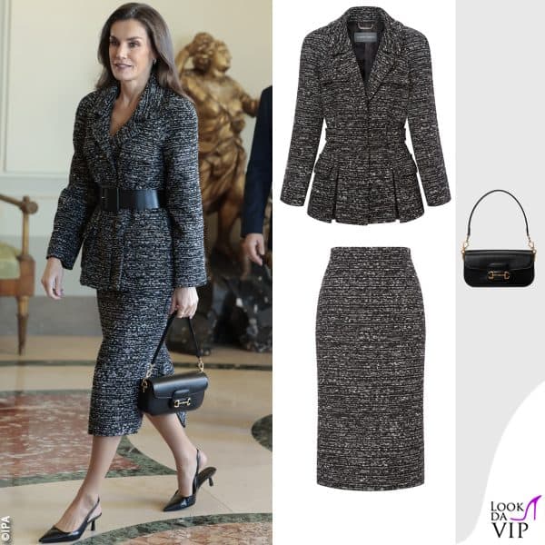tailleur Alberta Ferretti, borsa Gucci 