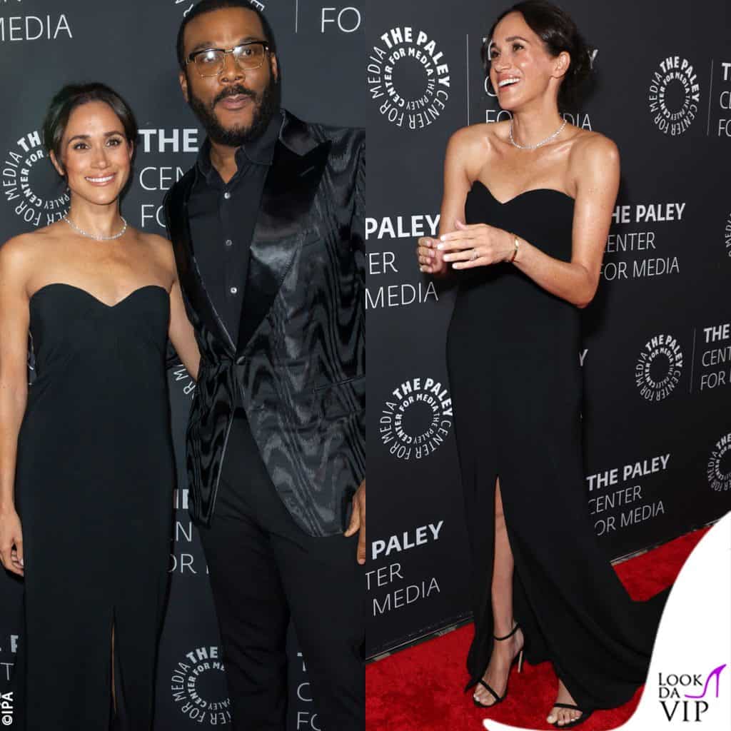 Meghan Markle in nero Oscar de la Renta sul red carpet a Los Angeles