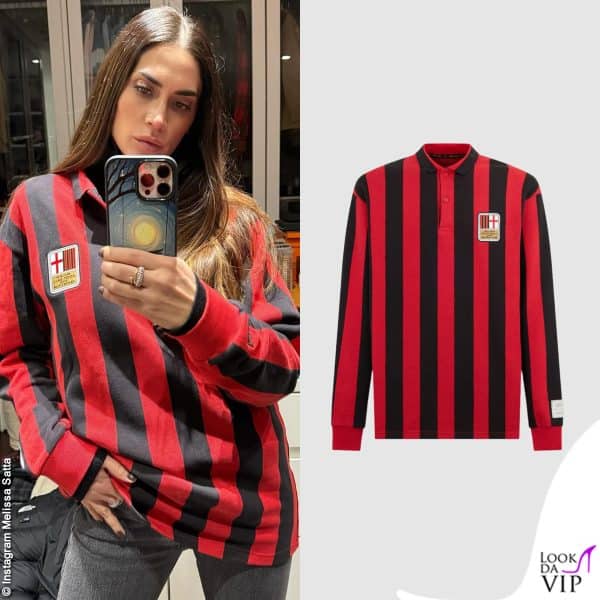 Melissa Satta sfoggia la maglia del Milan limited edition 125° (200 euro)