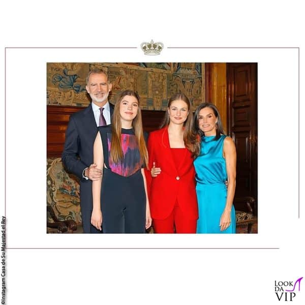 Letizia e Felipe di Spagna con le figlie Leonor e Sofia 