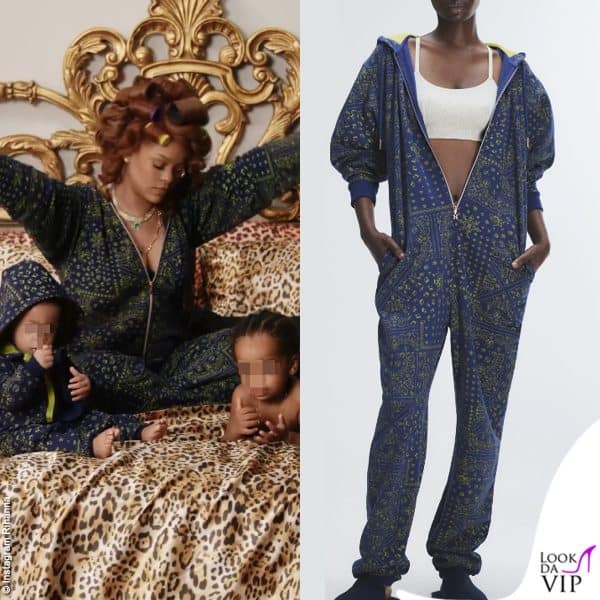 Rihanna propone la tuta Savage x Fenty coordinata con i figli (90 euro)