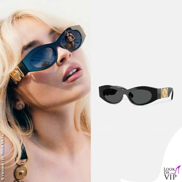 Sabrina Carpenter con gli occhiali da sole Biggie di Versace (285 euro)