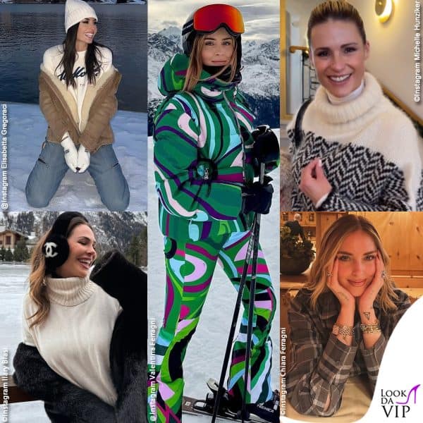 I look delle vip sulla neve di st. moritz per l'immacolata