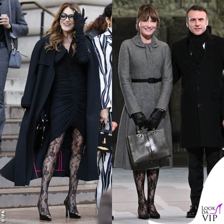 I look di Carla Bruni alla Haute Couture Fashion Week di Parigi