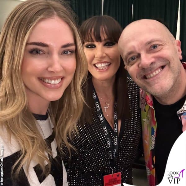 Chiara Ferragni con Max Pezzali e Debora Pelamatti 