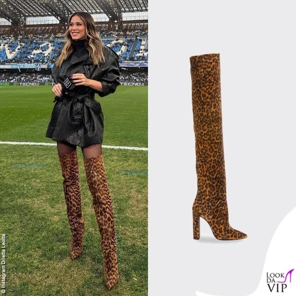 Diletta Leotta con stivali Ysl