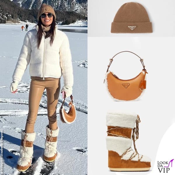 cappello e borsa Prada, doposci Moon Boot