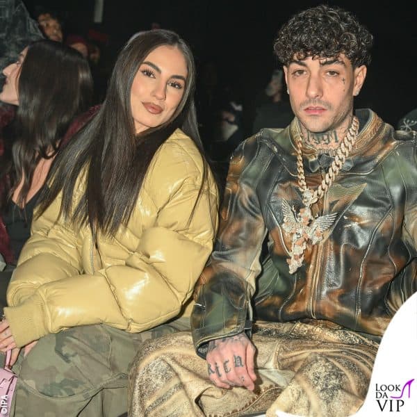 Giulia e Tony in prima fila alla sfilata PDF durante la Milano Fashion Week Uomo 
