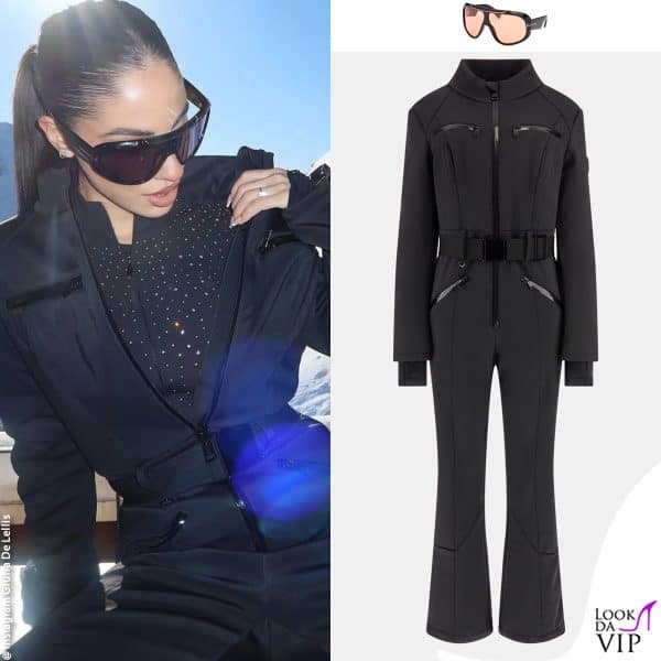 Giulia De Lellis con una tuta Guess e occhiali Tom Ford 