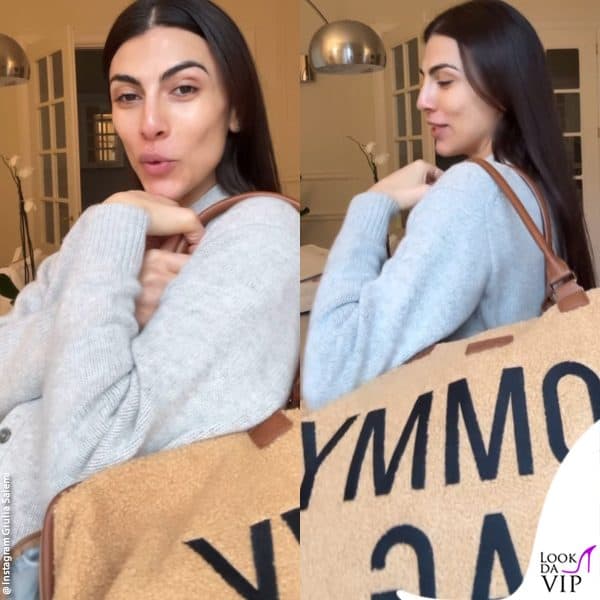 Giulia Salemi mostra ai follower la borsa per l'ospedale 