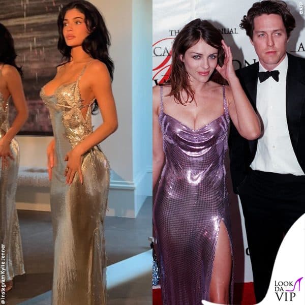 l'abito di Versace ricorda quello indossato da Liz Hurley nel 1999 ai CFDA Awards 