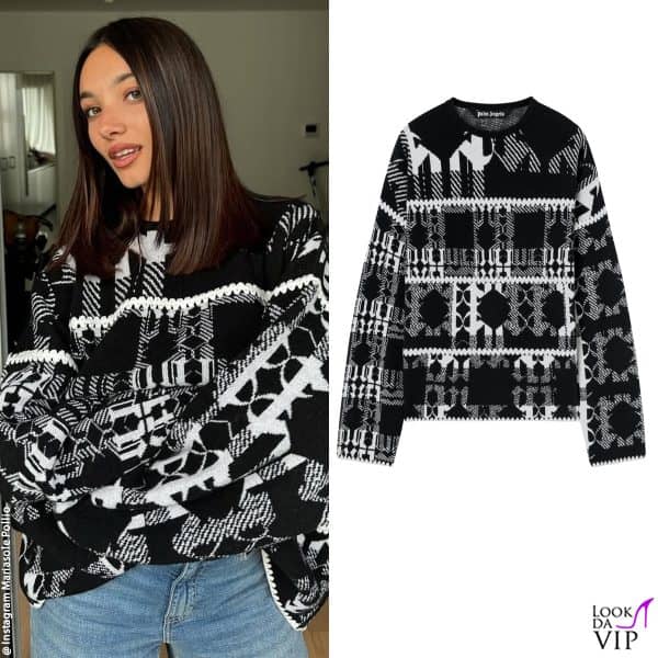 Mariasole Pollio indossa un maglione Palm Angels
