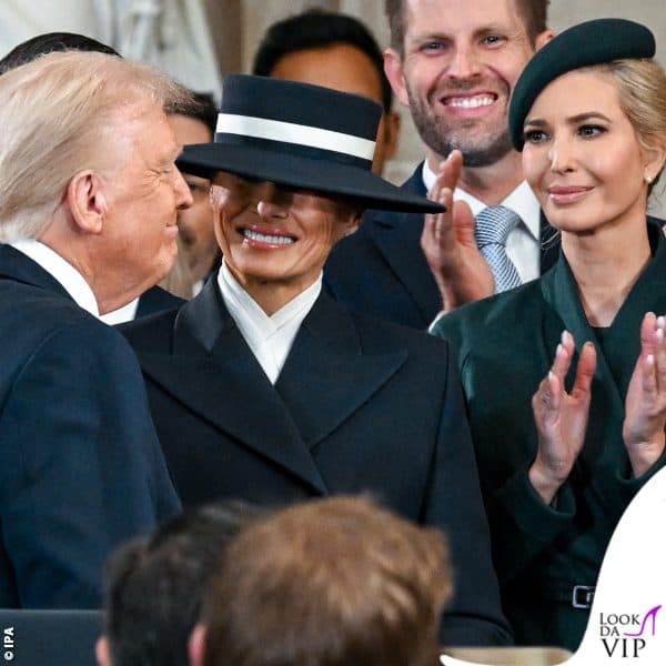 al fianco di Donald e Melania c'era Ivanka Trump, in Christian Dior Haute Couture 