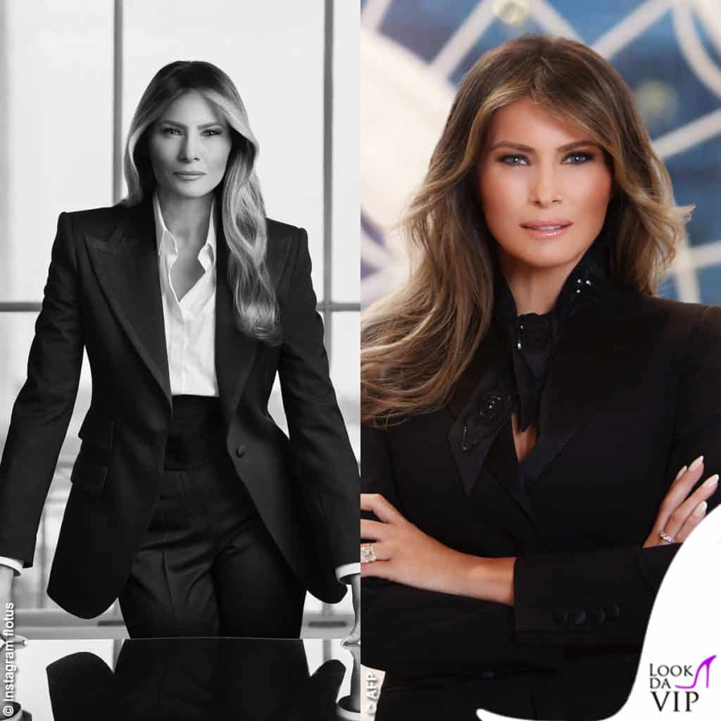 Melania Trump ritratto ufficiale 2025 2017 outfit Dolce&Gabbana