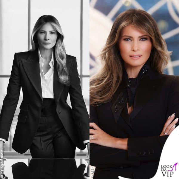 Melania Trump ritratto ufficiale 2025 2017 outfit Dolce&Gabbana