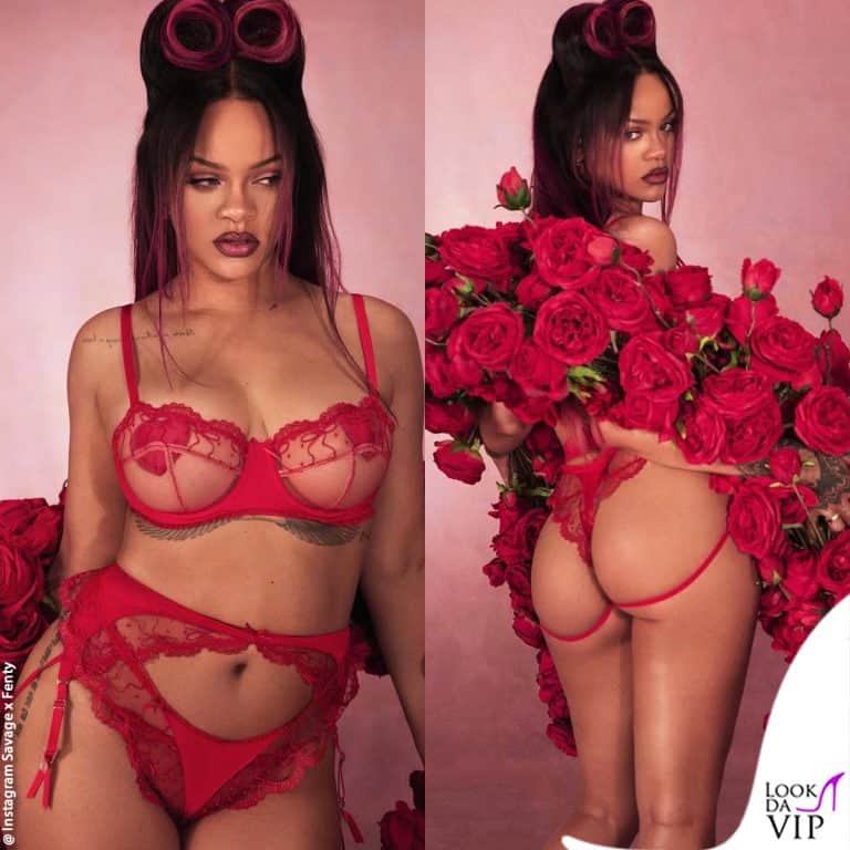 Rihanna nella lingerie Savage x Fenty per San Valentino