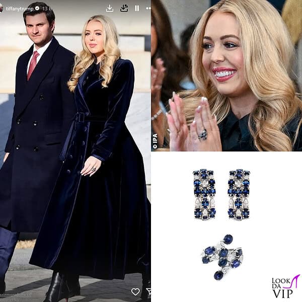 Tiffany Trump veste il pancione con un outfit Zuhair Murad, i gioielli sono firmati Nsouli 