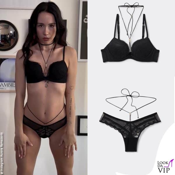 total black Intimissimi per Aurora Ramazzotti 