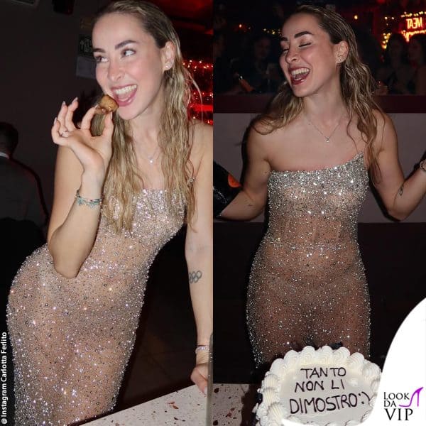 Carlotta Ferlito in Formeri Atelier alla sua festa di compleanno 