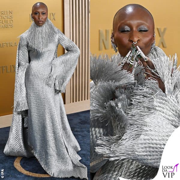 Cynthia Erivo con un outfit della collezione Givenchy Fall-Winter 1997 Haute Couture 
