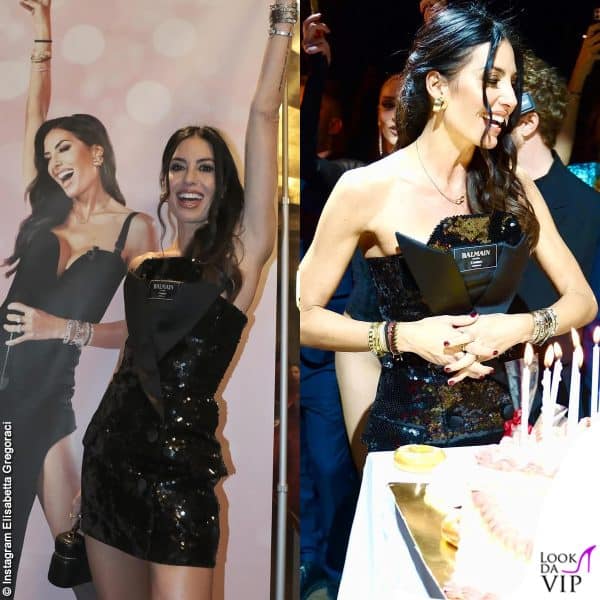 Elisabetta Gregoraci ha festeggiato il compleanno con un vestito Balmain 